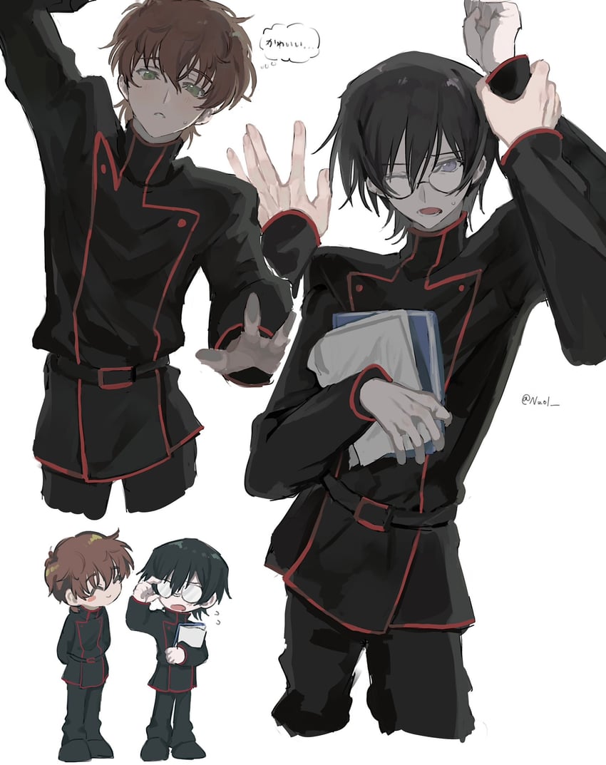 lelouch vi britannia and kururugi suzaku (code geass) drawn by nz01
