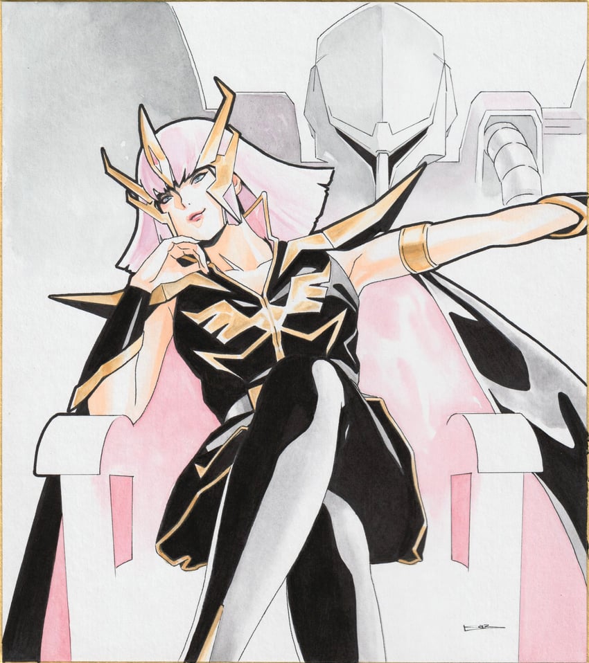 haman karn and qubeley (gundam and 1 more) drawn by ikeda_kazuhiro