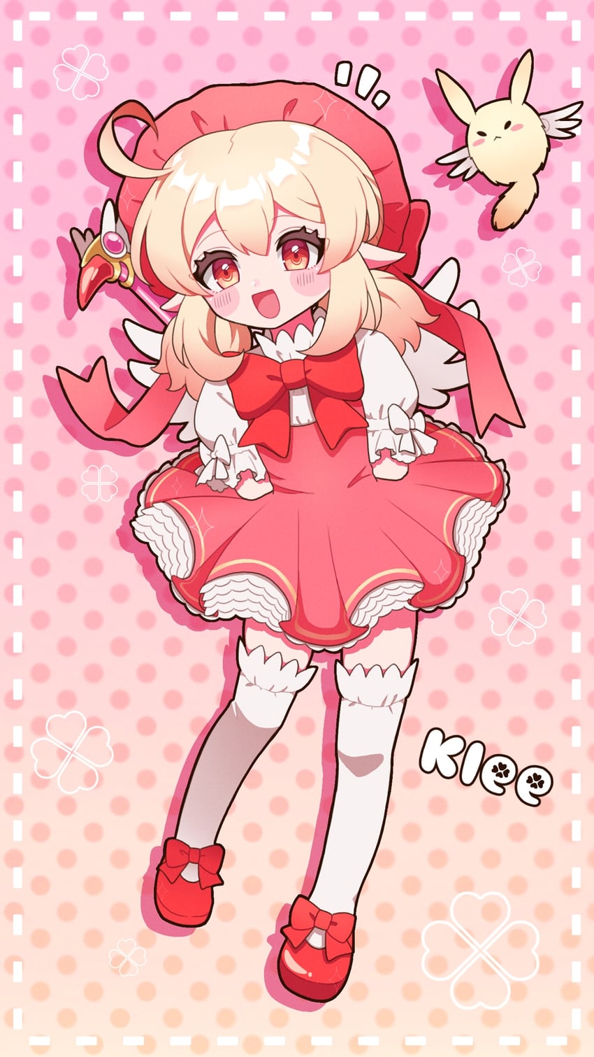kinomoto sakura, klee, and dodoco (genshin impact and 1 more) drawn by white_ztt