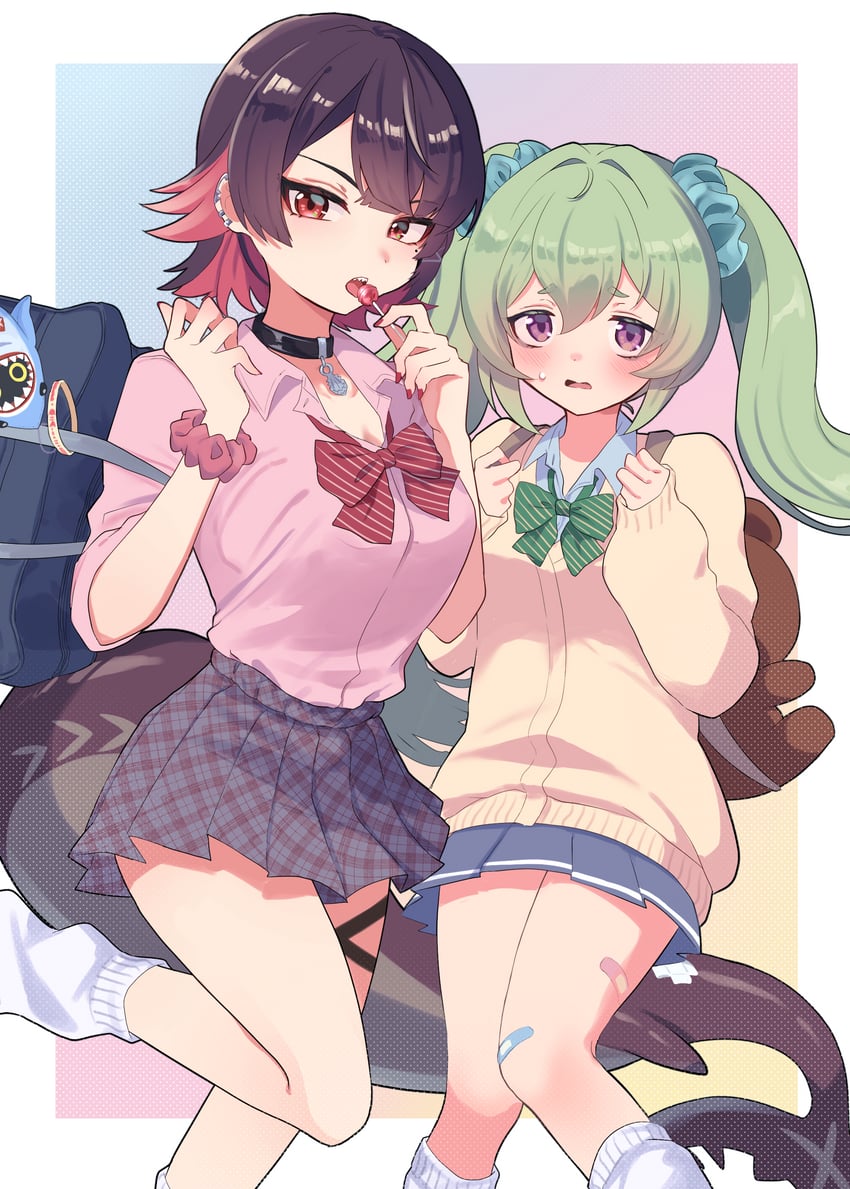 ellen joe, corin wickes, and sharkboo (zenless zone zero) drawn by ruaruayana