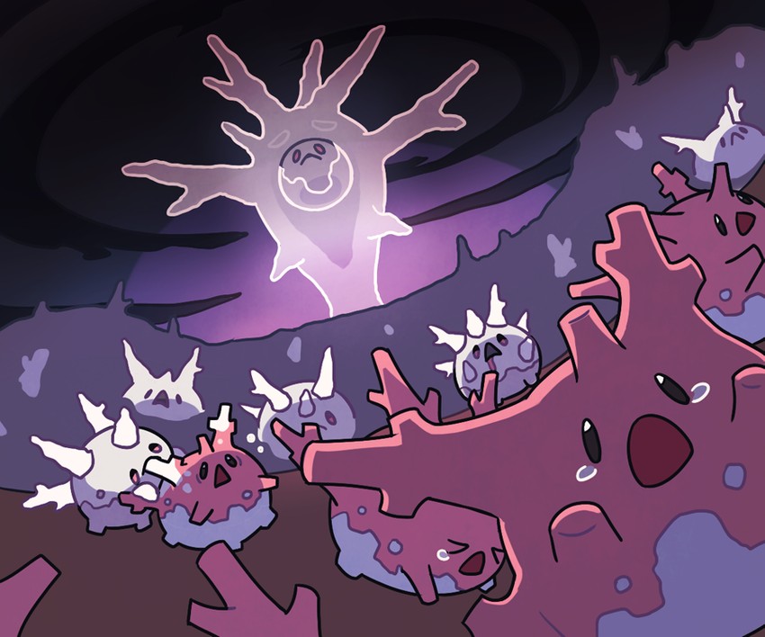 corsola, galarian corsola, and cursola (pokemon) drawn by ssalbulre