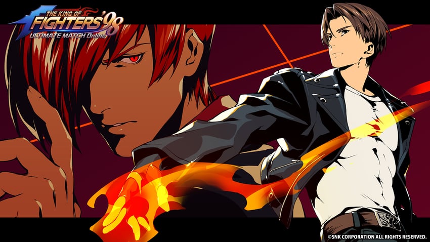 yagami iori and kusanagi kyou (the king of fighters and 1 more) drawn by kotatsu_(g-rough)