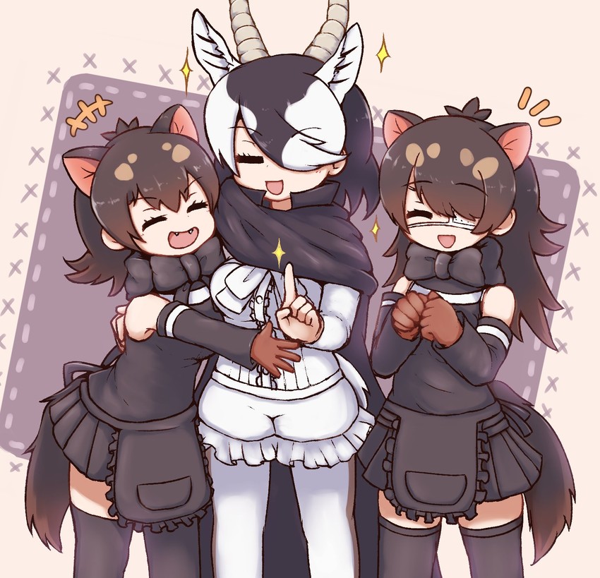 australian devil, tasmanian devil, and blackbuck (kemono friends and 1 more) drawn by aticotta