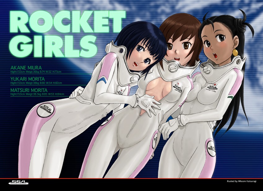 morita yukari, miura akane, and morita matsuri (rocket girls) drawn by ragikuru