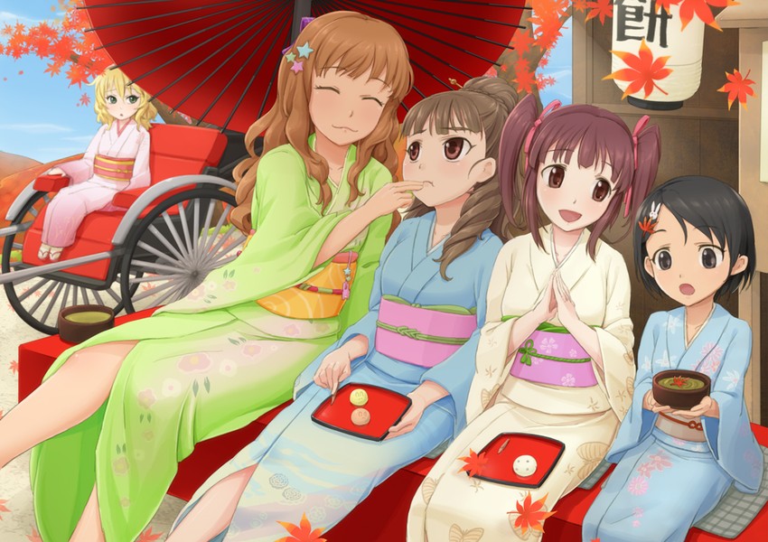 sakurai momoka, sasaki chie, moroboshi kirari, kamiya nao, and ogata chieri (idolmaster and 1 more) drawn by yuo0