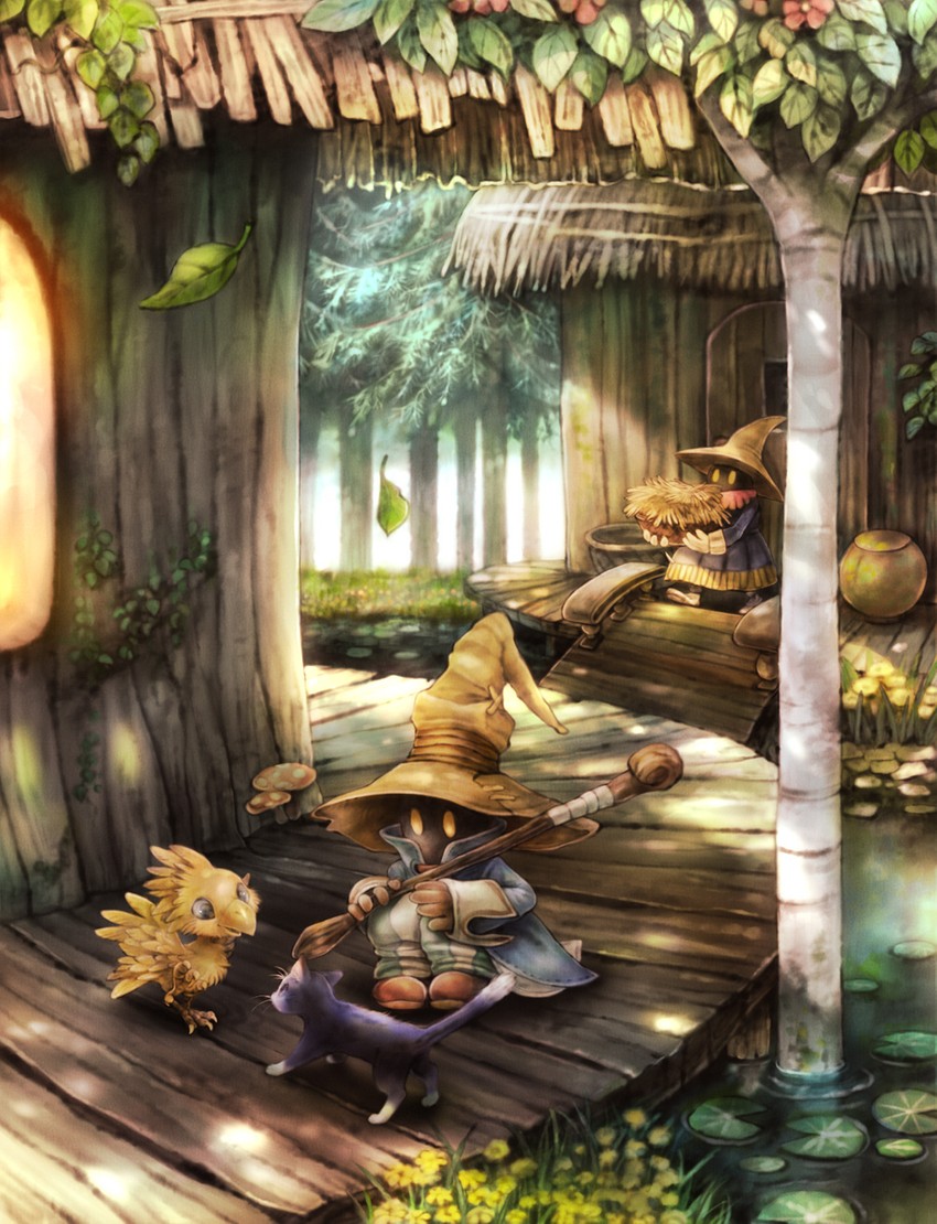 black mage and vivi ornitier (final fantasy and 1 more) drawn by sui_(petit_comet)