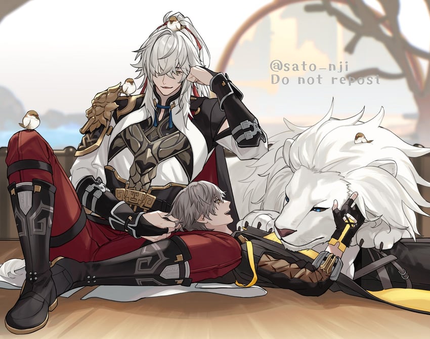 trailblazer, caelus, and jing yuan (honkai and 1 more) drawn by sato_nji