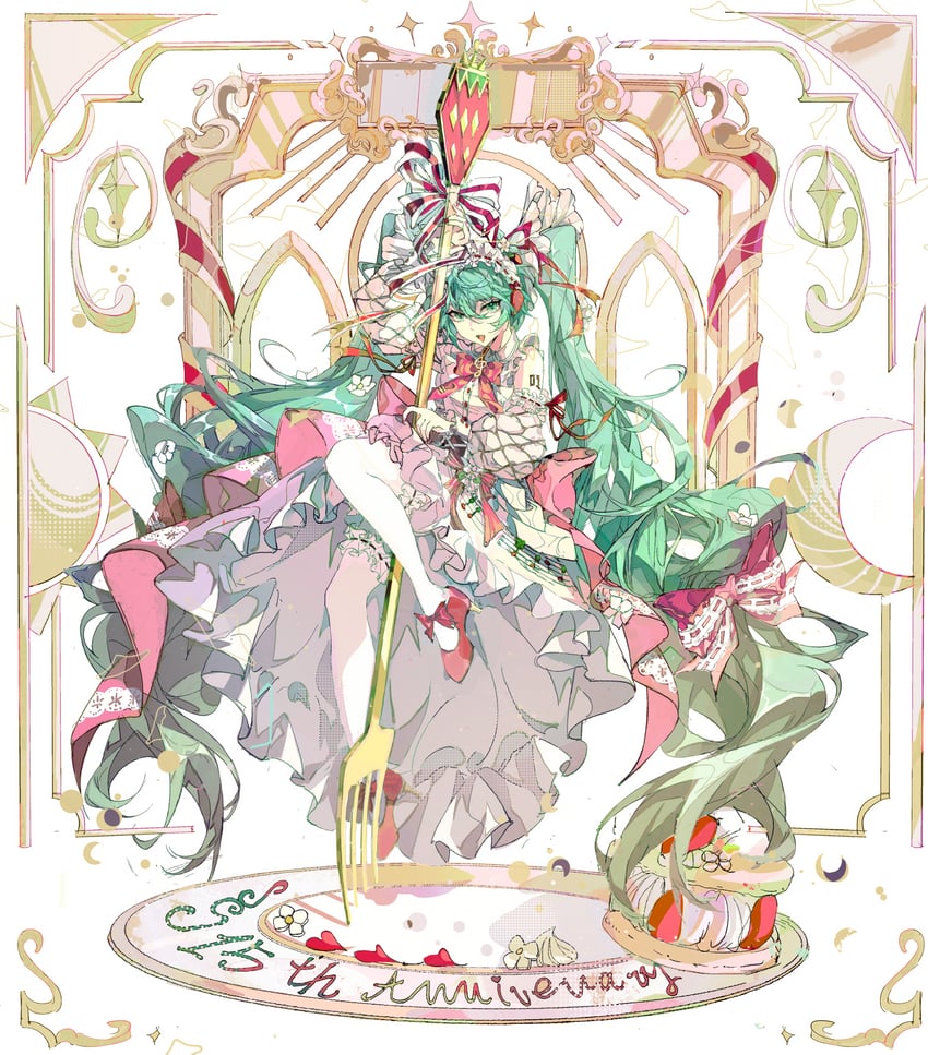 hatsune miku and strawberry miku (vocaloid) drawn by mou_l_bing_sha