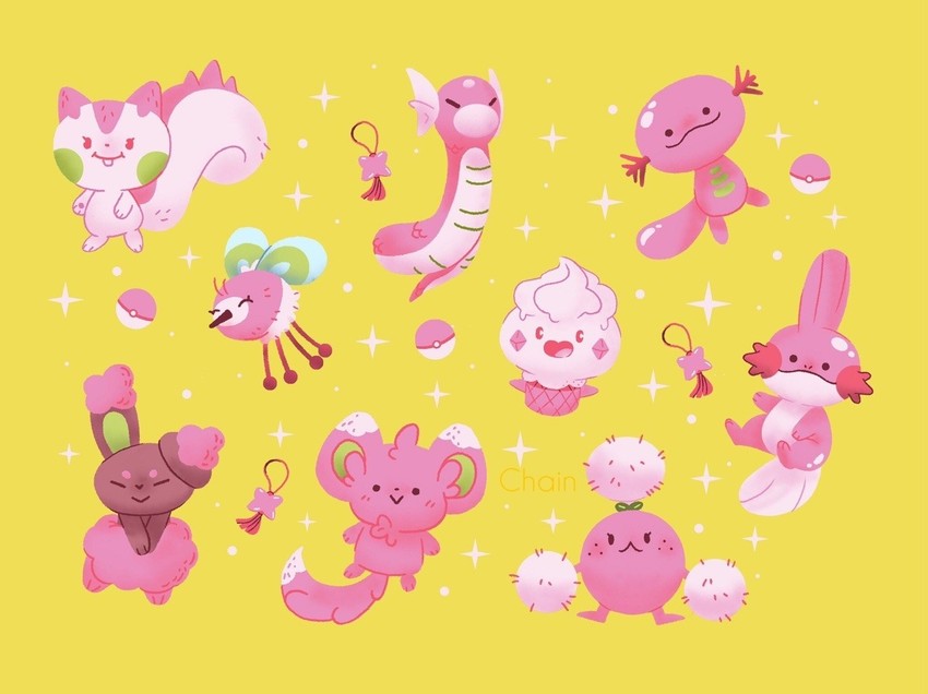 mudkip, pachirisu, wooper, buneary, cutiefly, and 4 more (pokemon) drawn by soanjaconnac