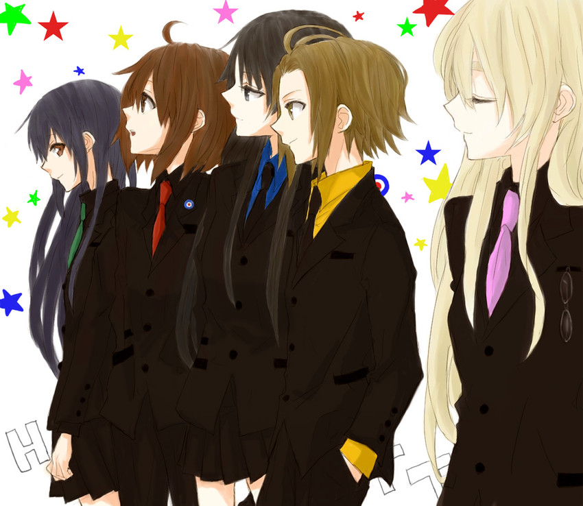 akiyama mio, nakano azusa, hirasawa yui, tainaka ritsu, and kotobuki tsumugi (k-on!) drawn by gogono_pan'ya