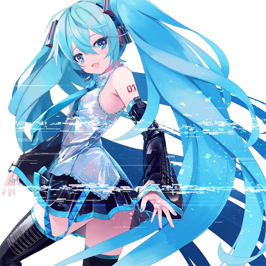 hatsune miku (vocaloid and 1 more) drawn by takepon1123