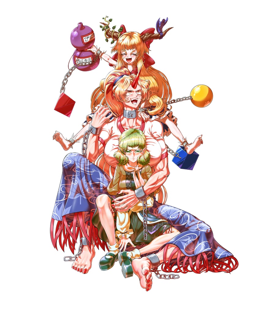 ibuki suika, mizuhashi parsee, and hoshiguma yuugi (touhou and 1 more) drawn by hyt