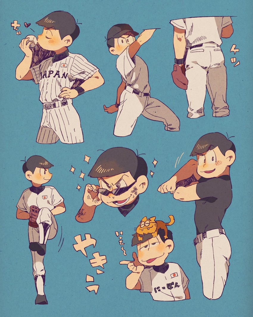 matsuno karamatsu, matsuno ichimatsu, and esper nyanko (osomatsu and 2 more) drawn by katupuraamen