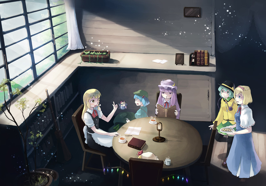 kirisame marisa, flandre scarlet, komeiji koishi, alice margatroid, patchouli knowledge, and 2 more (touhou) drawn by heiya
