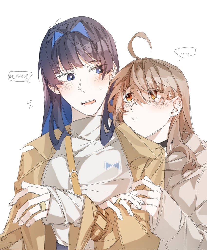 ouro kronii and nanashi mumei (hololive and 1 more) drawn by illusion_moon