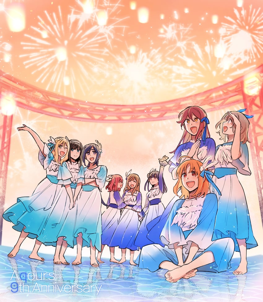 watanabe you, tsushima yoshiko, sakurauchi riko, takami chika, matsuura kanan, and 4 more (love live! and 1 more) drawn by pito_(sh02327)