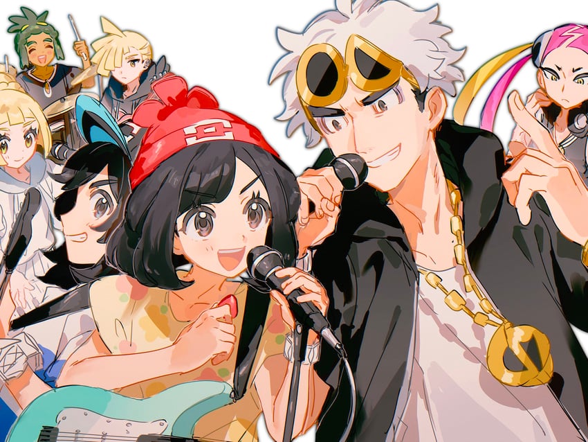 lillie, selene, elio, gladion, hau, and 2 more (pokemon and 1 more) drawn by fua1heyvot4ifsr