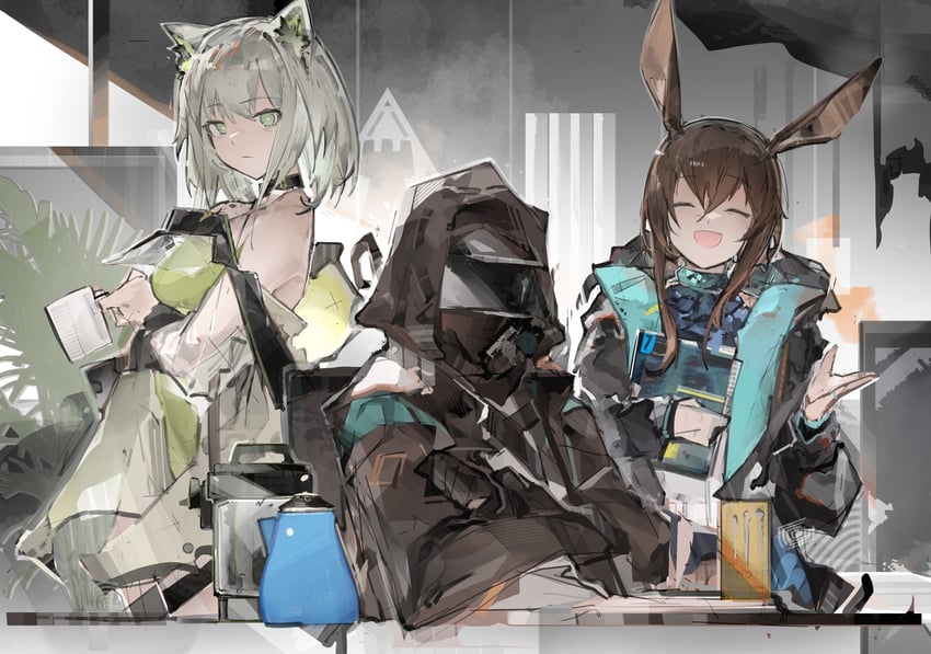 doctor, amiya, and kal'tsit (arknights) drawn by jumbowhopper