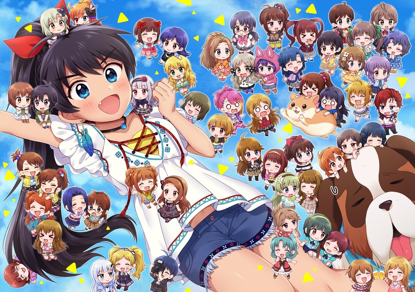 hoshii miki, kisaragi chihaya, amami haruka, kikuchi makoto, shijou takane, and 54 more (idolmaster and 6 more) drawn by hiiringu
