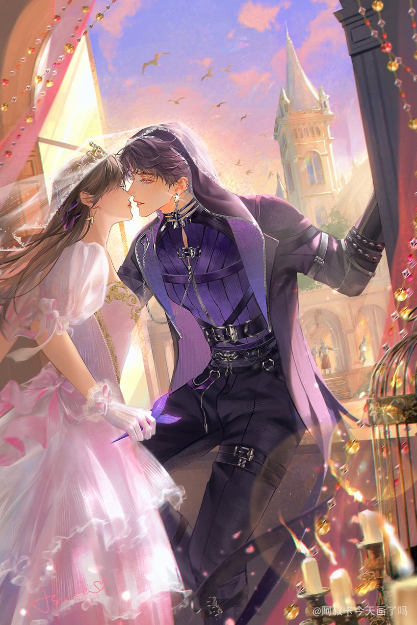 protagonist and rafayel (love and deepspace) drawn by asukaashuka