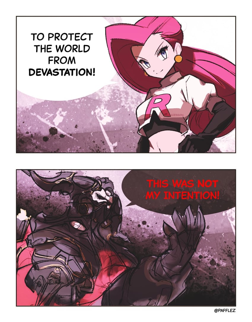 jessie and gaius van baelsar (pokemon and 2 more) drawn by pafflez