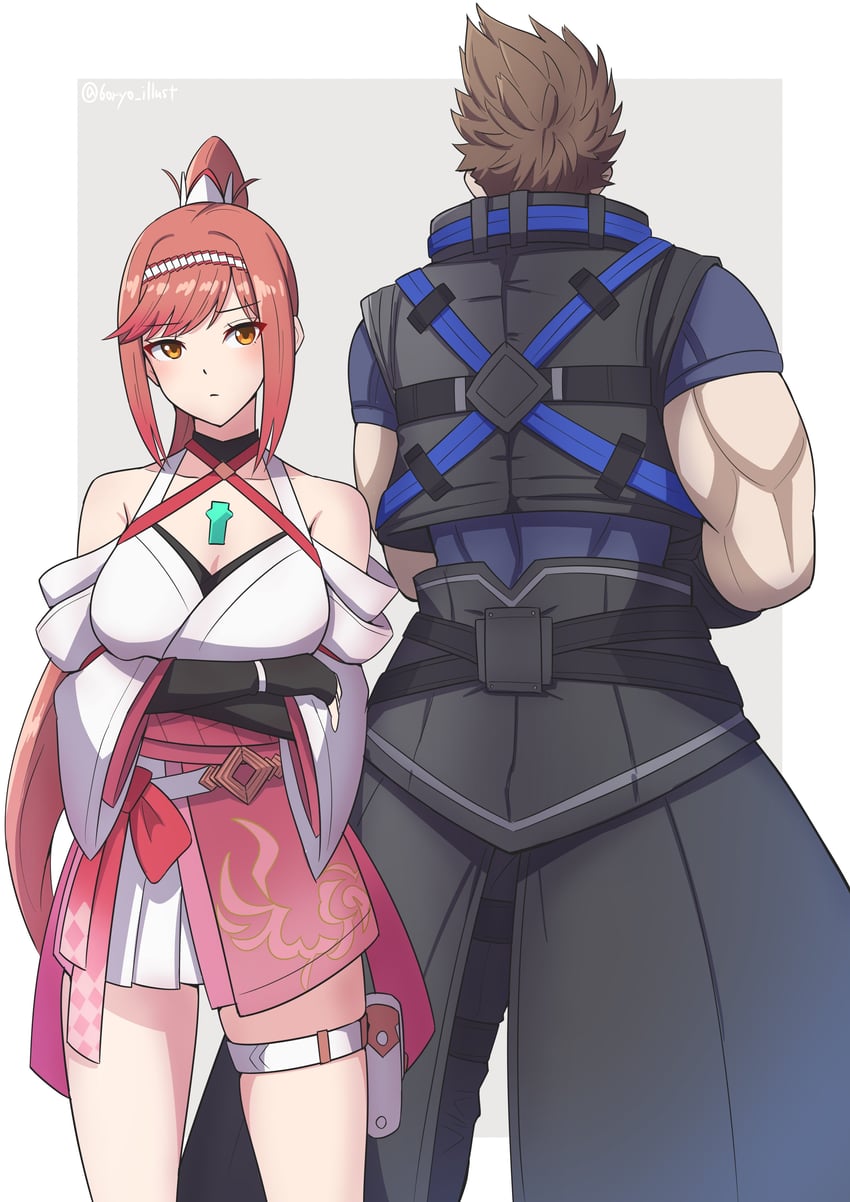 rex and glimmer (xenoblade chronicles and 2 more) drawn by ryochan96154