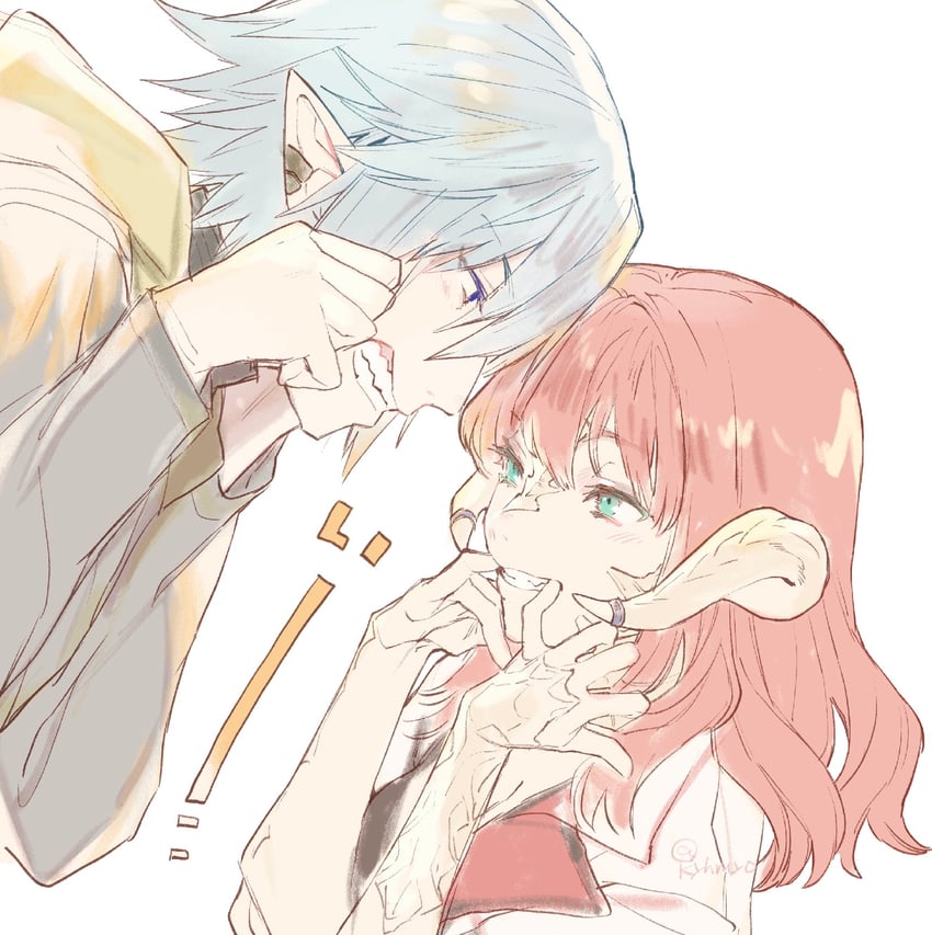 warrior of light and haurchefant greystone (final fantasy and 1 more) drawn by kyhmyo