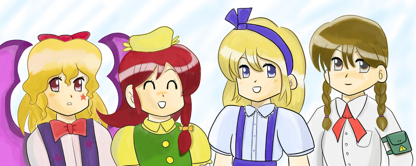 alice margatroid, elis, rika, and orange (touhou) drawn by dai3wakusei