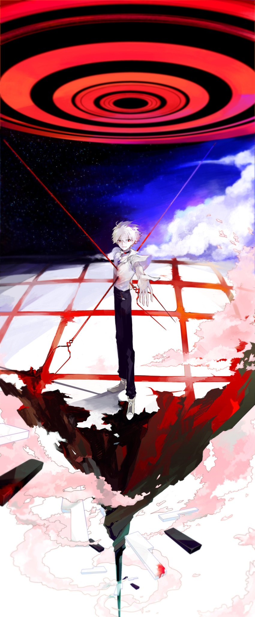 nagisa kaworu (neon genesis evangelion and 2 more) drawn by mo_(mocopo)