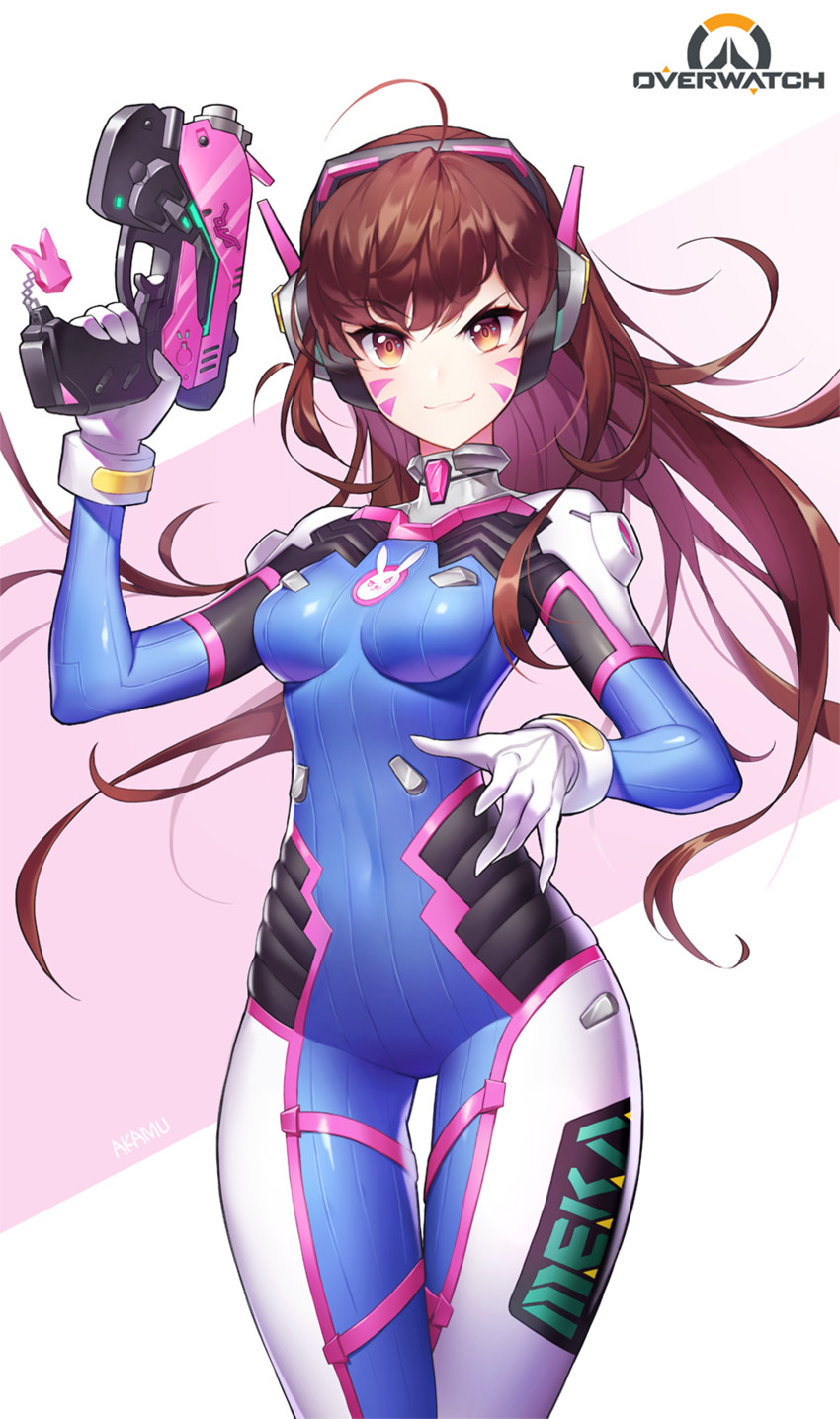 d.va (overwatch and 1 more) drawn by akamu