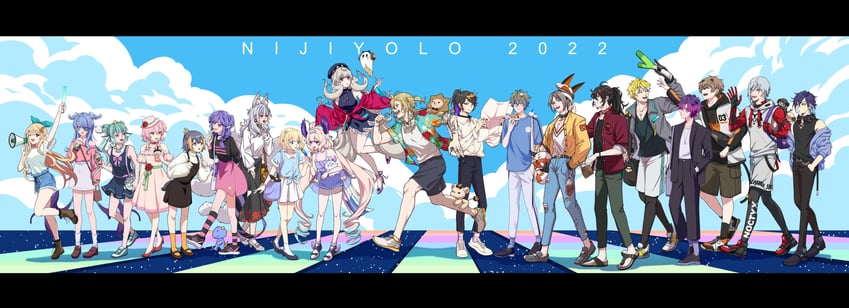 elira pendora, selen tatsuki, pomu rainpuff, enna alouette, finana ryugu, and 24 more (nijisanji and 1 more) drawn by alan_yuzakura, miss_bibu, tacotako, veon, and wanko_(wanko726)