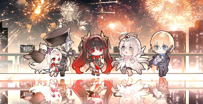 lucia, liv, lee, commandant, lucia: pyroath, and 3 more (punishing: gray raven) drawn by ting_zhi_yue