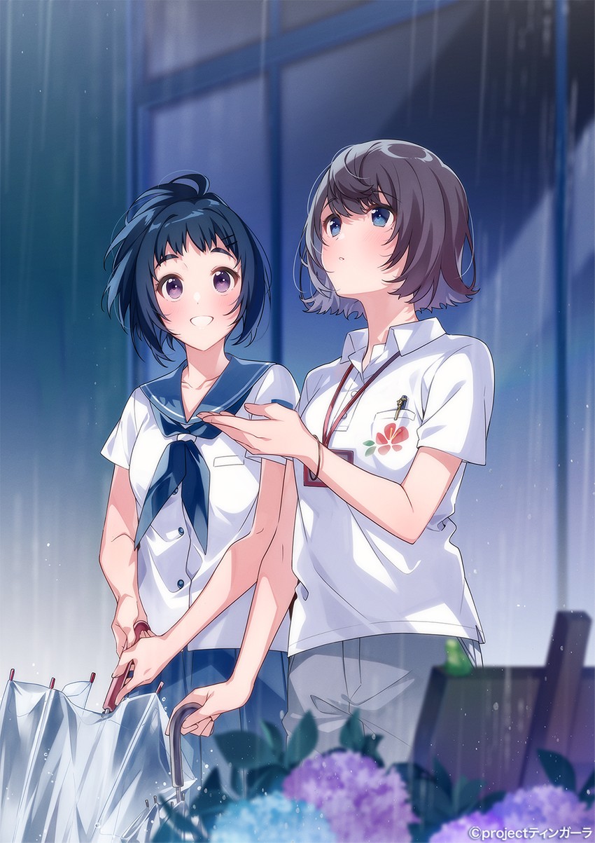 teruya tsukimi and kudaka karin (shiroi suna no aquatope) drawn by u35