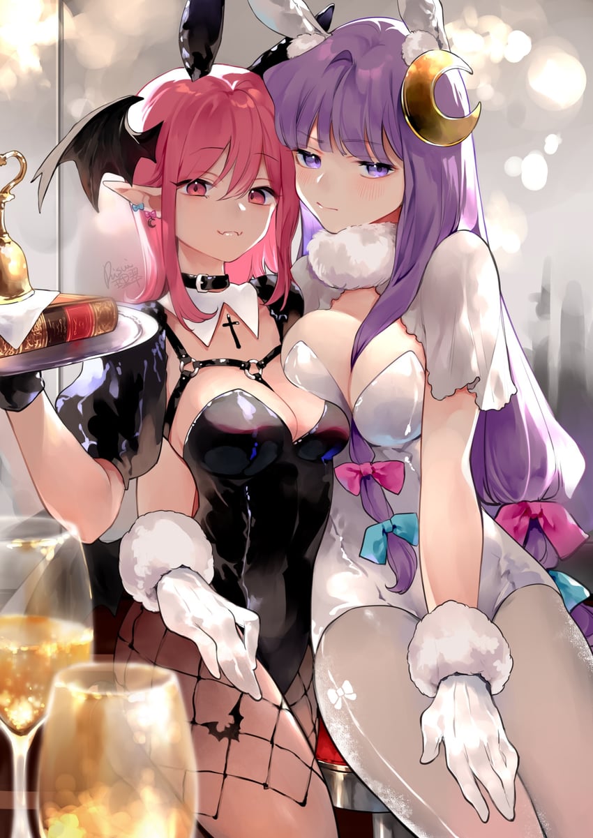 patchouli knowledge and koakuma (touhou) drawn by risui_(suzu_rks)