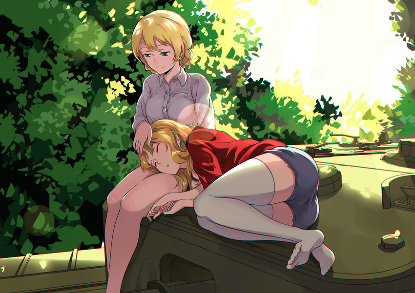 darjeeling and kay (girls und panzer) drawn by shijie_jianfa