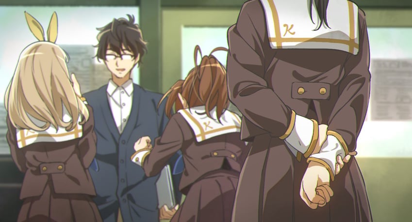 kousaka reina, nakagawa natsuki, yoshikawa yuuko, and taki noboru (hibike! euphonium) drawn by fuyuhino