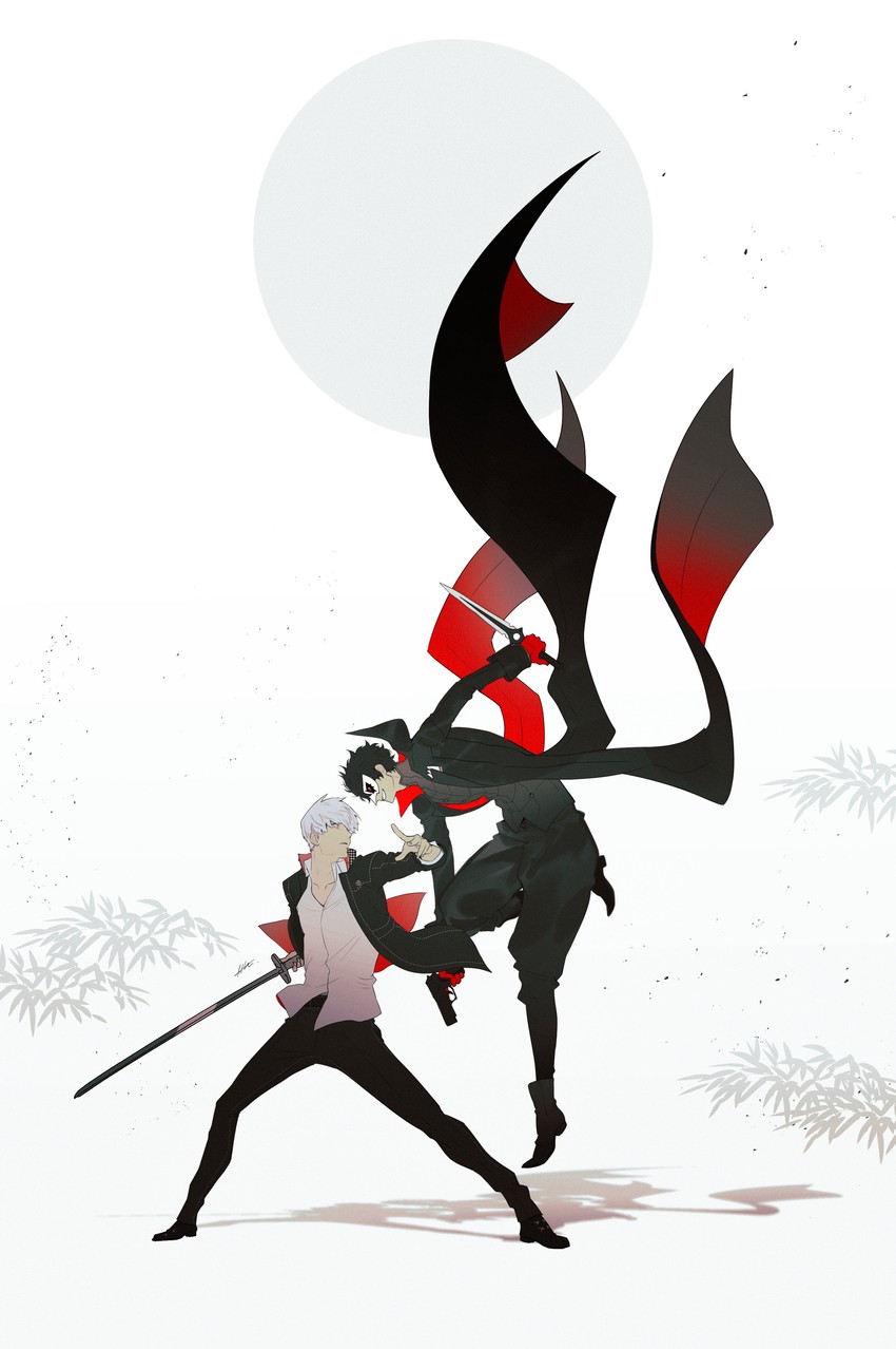 narukami yuu and amamiya ren (persona and 5 more) drawn by btmr_game