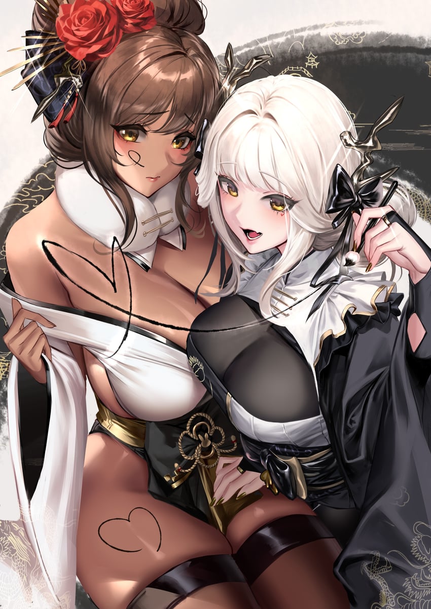 blanc and noir (goddess of victory: nikke) drawn by cian_yo