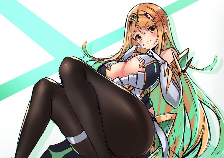 mythra (xenoblade chronicles and 2 more) drawn by cawang