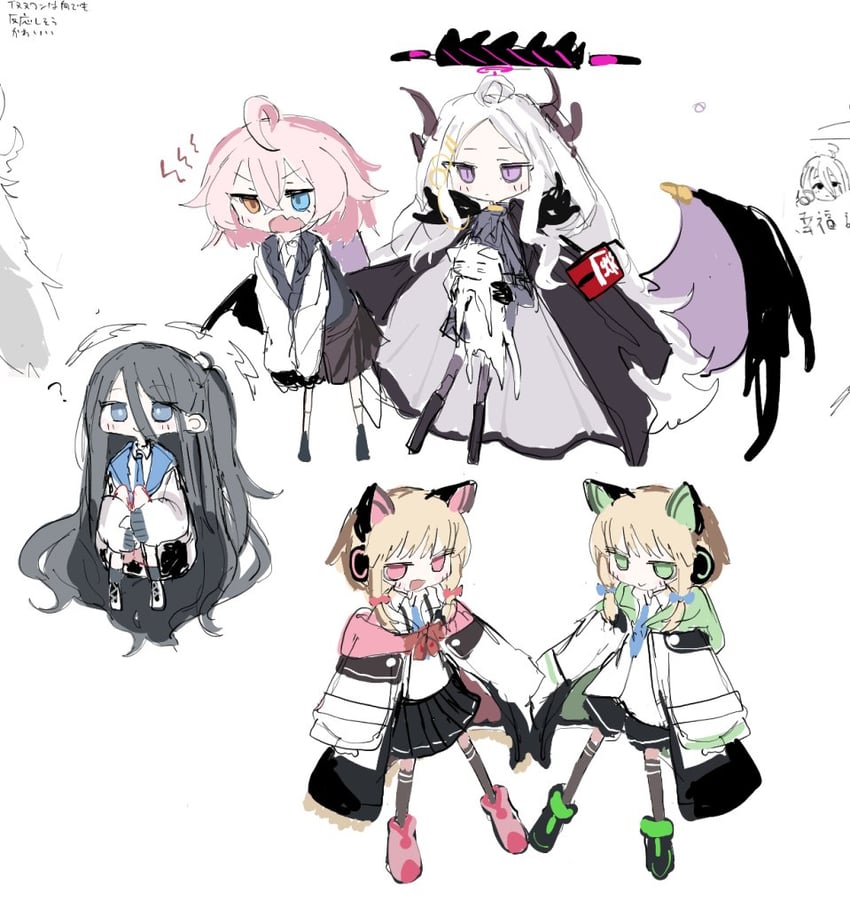 hina, hoshino, aris, momoi, and midori (blue archive) drawn by sanma_(tabet_)