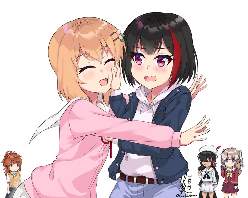 hoto cocoa, mitake ran, tomori nao, ogin, koshigaya natsumi, and 1 more (girls und panzer and 4 more) drawn by kimi_tsuru