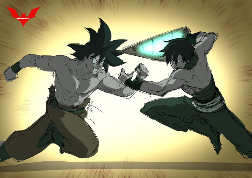 son goku and simon (dragon ball and 1 more) drawn by batm_andrew