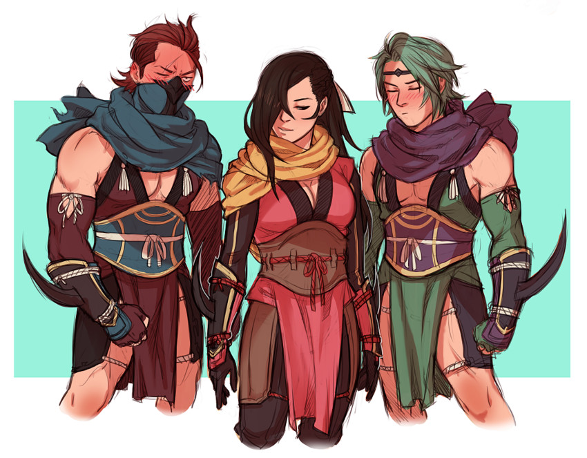 kagero, saizo, and kaze (fire emblem and 1 more) drawn by maiqo