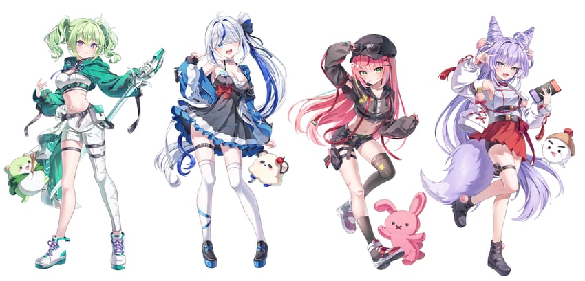 tenko shibuki, yuzuha riko, aokumo rin, hanako nana, chico, and 3 more (stellive) drawn by kinyouny