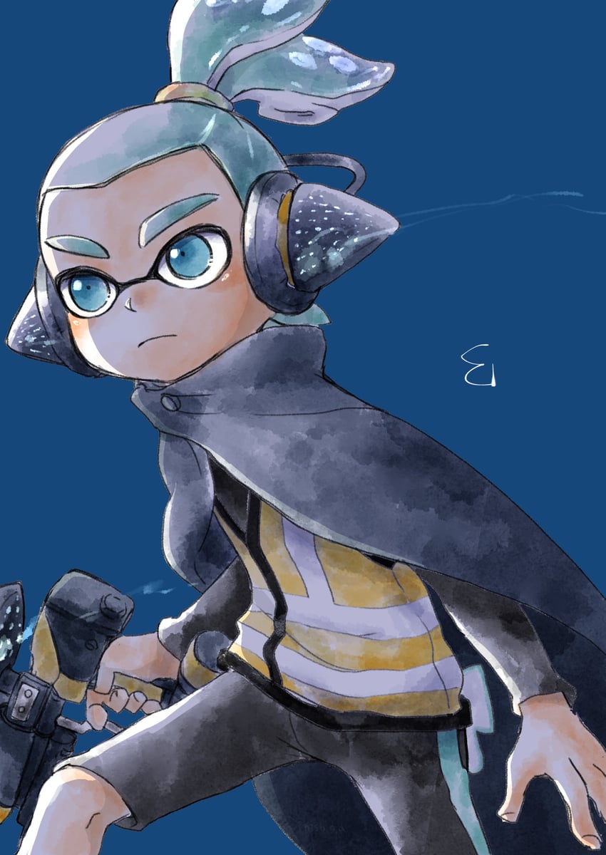 inkling player character, inkling boy, and agent 3 (splatoon) drawn by nishima87