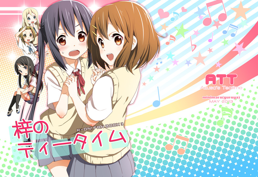 akiyama mio, nakano azusa, hirasawa yui, tainaka ritsu, and kotobuki tsumugi (k-on!) drawn by minimaru