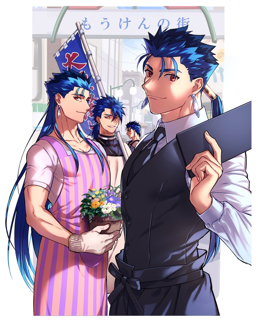 cu chulainn alter and cu chulainn (fate and 3 more) drawn by uni_(nico02)