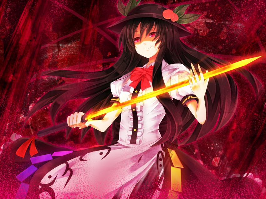 hinanawi tenshi (touhou and 1 more) drawn by awai_shiro
