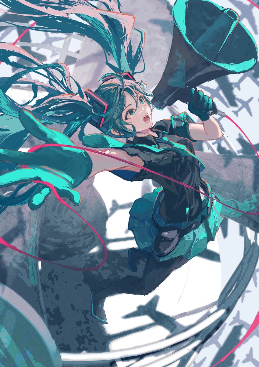 hatsune miku (vocaloid and 1 more) drawn by kurohanesawa