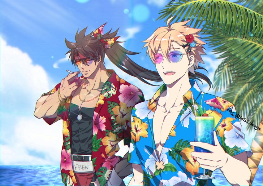 sol badguy and ky kiske (guilty gear) drawn by ariss_desuyo
